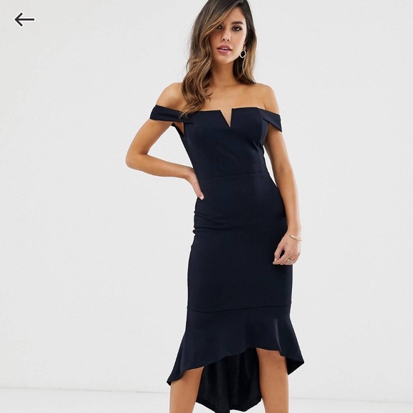 bardot high low dress